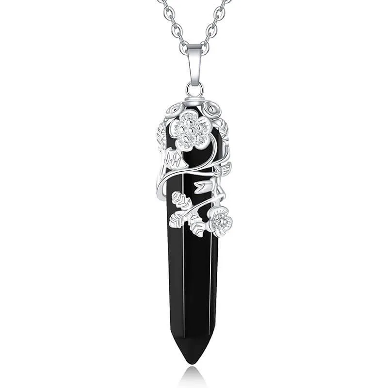 ⁦Crystal Choker Flower Wrapped Necklaces⁩ - الصورة ⁦5⁩