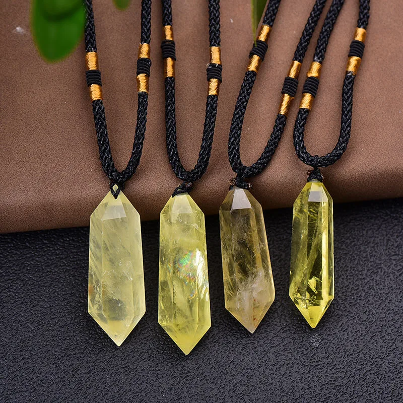 Double Pointed Citrine Pendant Crystal Wholesale - Afbeelding 2