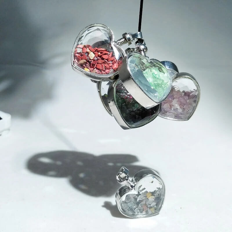 Heart Wishing Bottles Crystal Choker Necklace 3