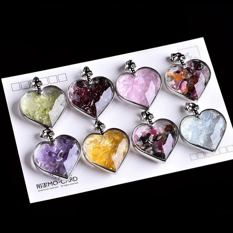 Heart Wishing Bottles Crystal Choker Necklace