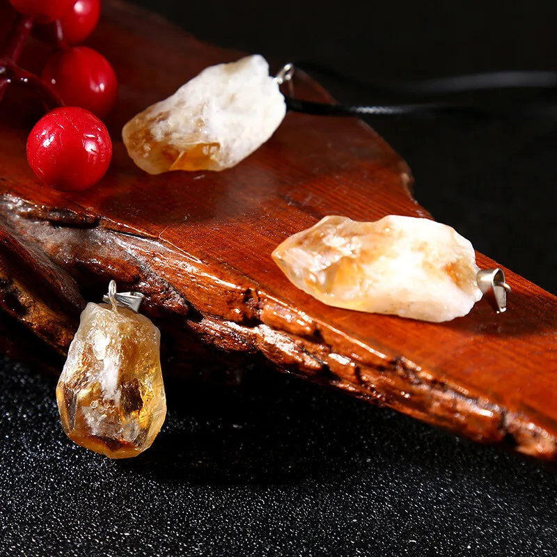 Irregular Raw Stone Citrine Necklace