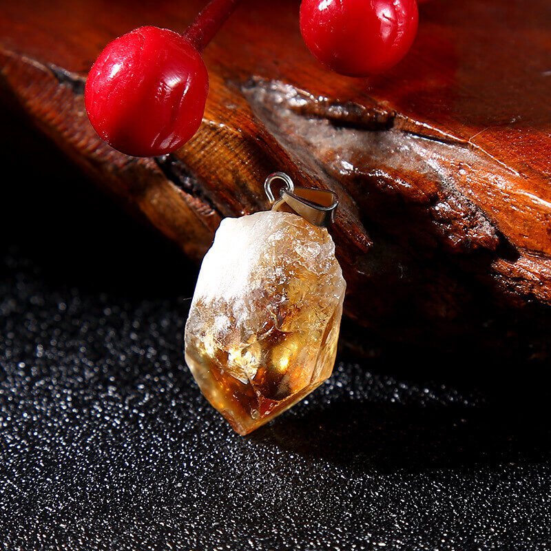 Irregular Raw Stone Citrine Necklace