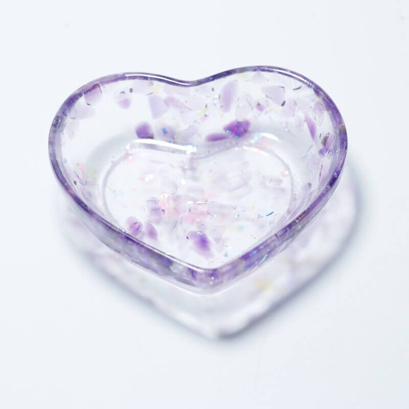 Mini Heart Bowl Resin Crystal Crushed 3