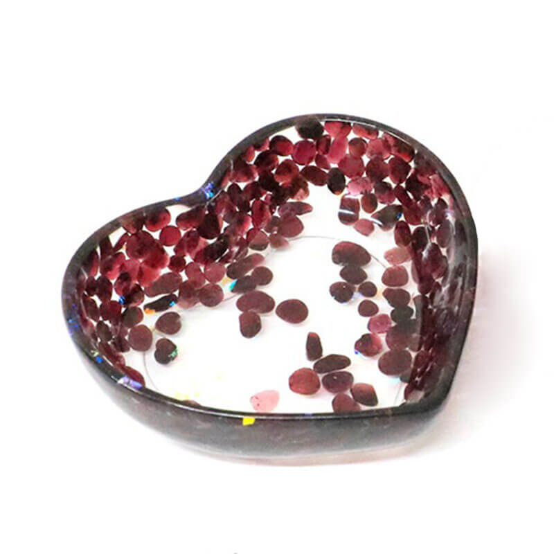 Mini Heart Bowl Resin Crystal Crushed