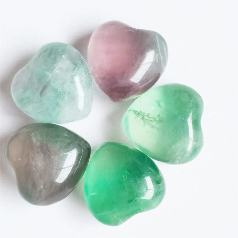 Lote De 50 Piedras De Chakra En Forma De Corazón - Cuarzo Natural Pulido, Ideal Para Manualidades