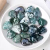Moss Agate Raw Teardrop Shaped DIY for Pendant