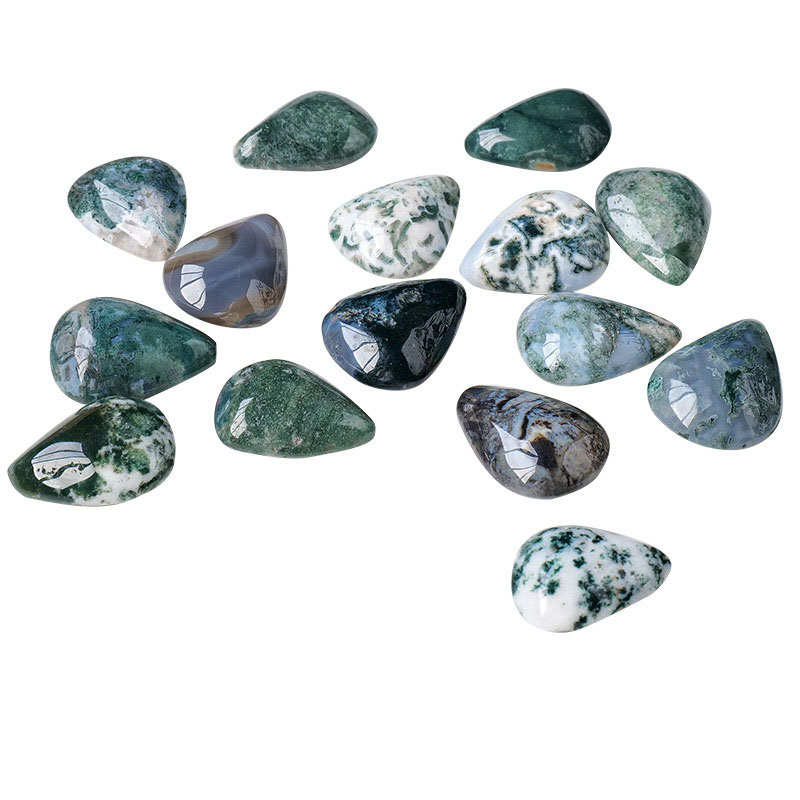 Moss Agate Raw Teardrop Shaped DIY for Pendant – Bild 3