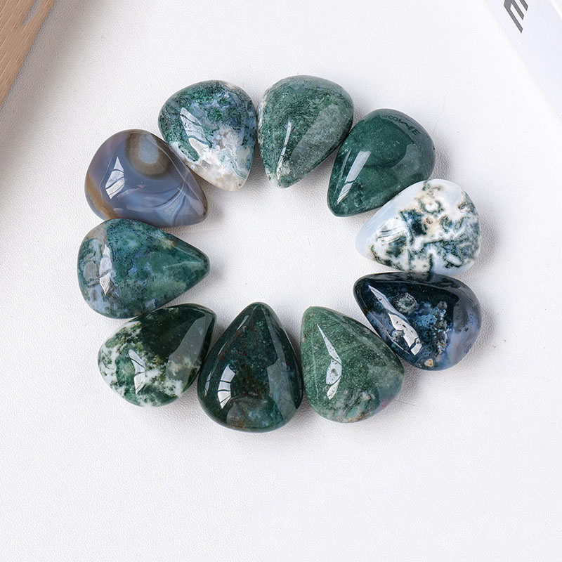 عرض بديل لـ Moss Agate Raw Teardrop Shaped DIY for Pendant