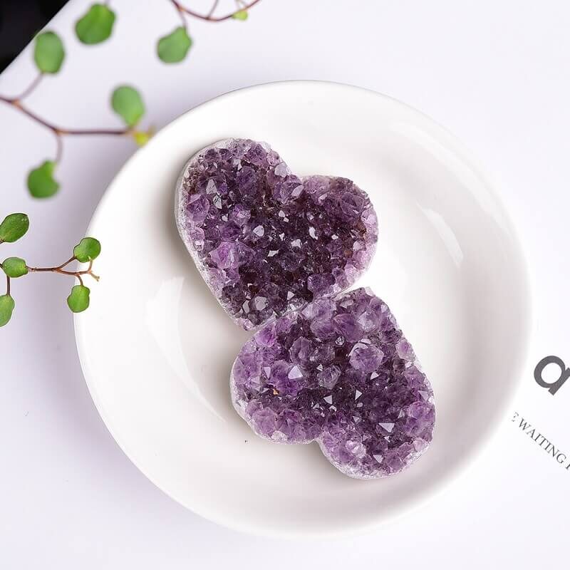 Natural Raw Heart Amethyst Cluster 4