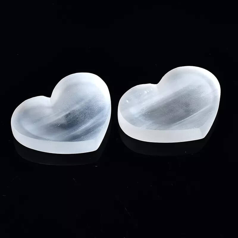 Natural Selenite Stone Heart Bowl