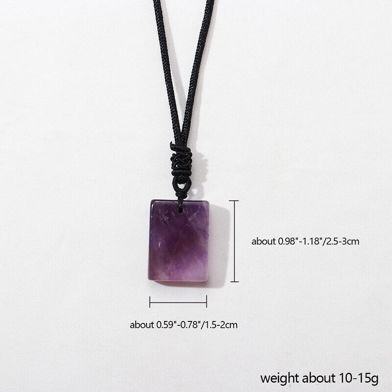 Natural Square Healing Amethyst Pendant 6