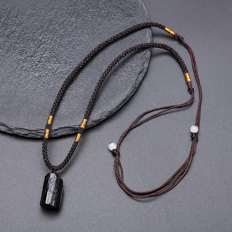 Raw Black Tourmaline Necklace Pendant - Bild 5