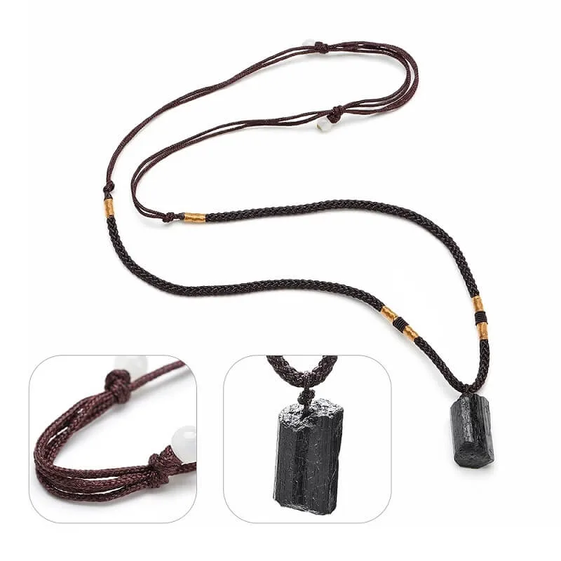 Raw Black Tourmaline Necklace Pendant - Bild 3
