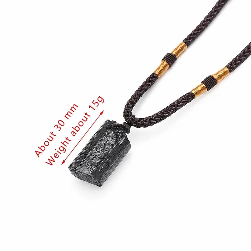 Raw Black Tourmaline Necklace Pendant - Bild 4