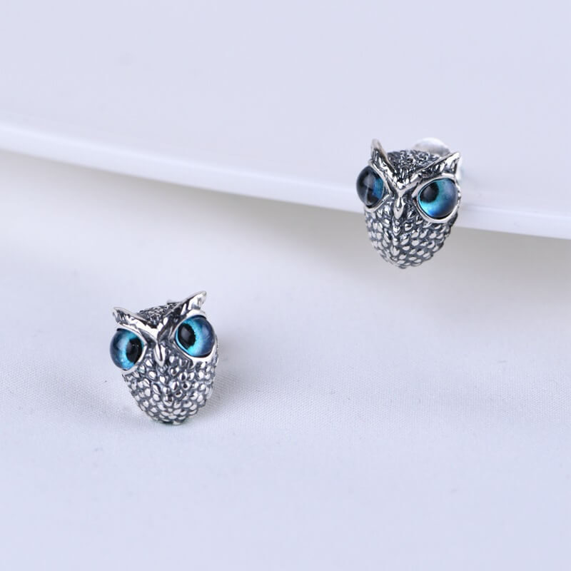 Silver Owl Vintage Ring Pendant Earrings 3