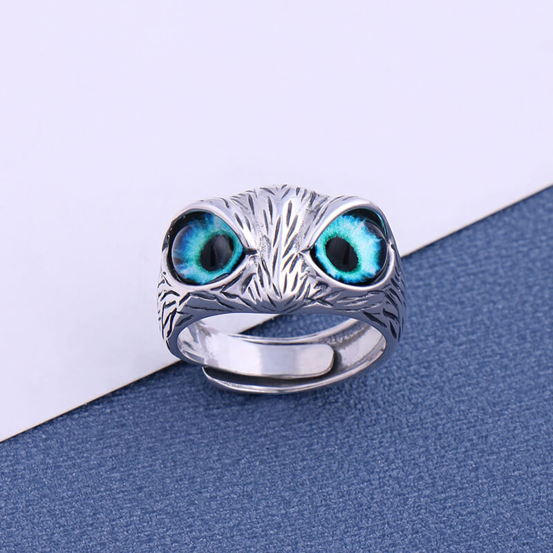 Silver Owl Vintage Ring Pendant Earrings 4 1