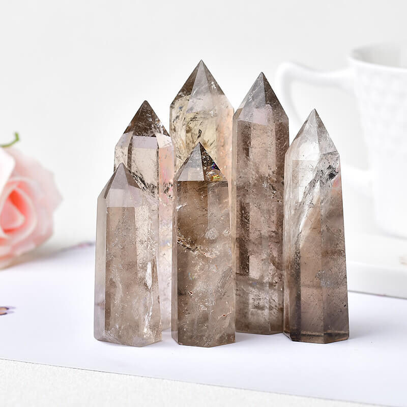 Smoky Quartz Crystal Point Tower 4