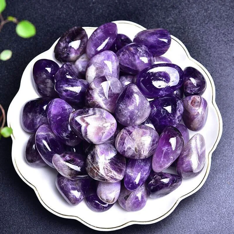 Tumbled Chevron Amethyst Polished Stone - Main Image