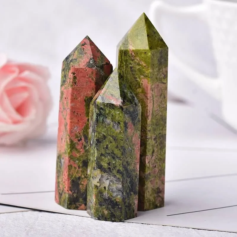 Unakite Crystal Point Healing Tower - 이미지 3