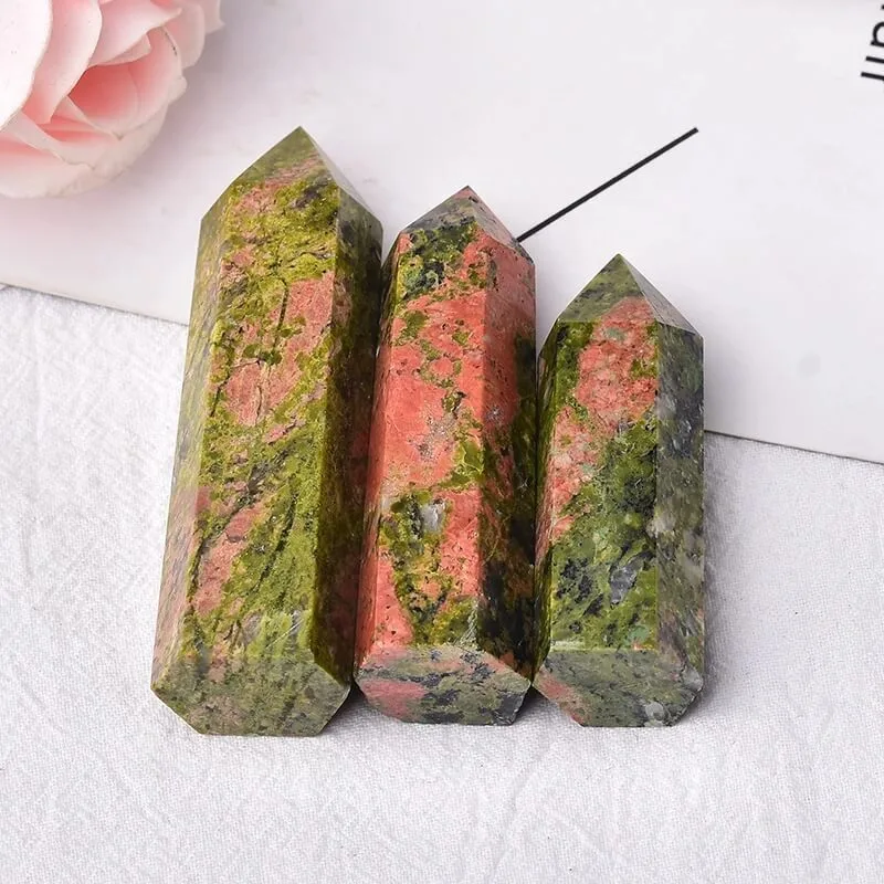 Unakite Crystal Point Healing Tower - 이미지 4