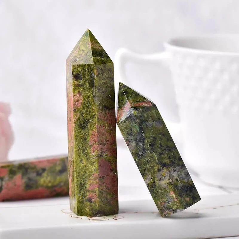 Unakite Crystal Point Healing Tower - 이미지 5