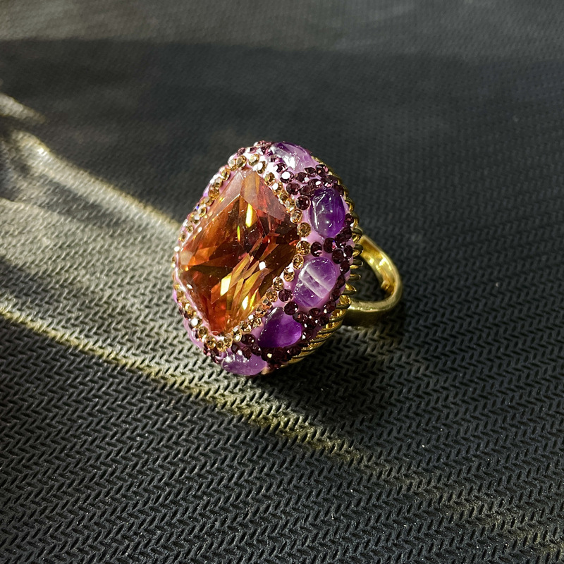 Vintage Crystal Adjustable Ring Bulk - immagine 9