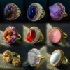 Vintage Crystal Adjustable Ring Bulk