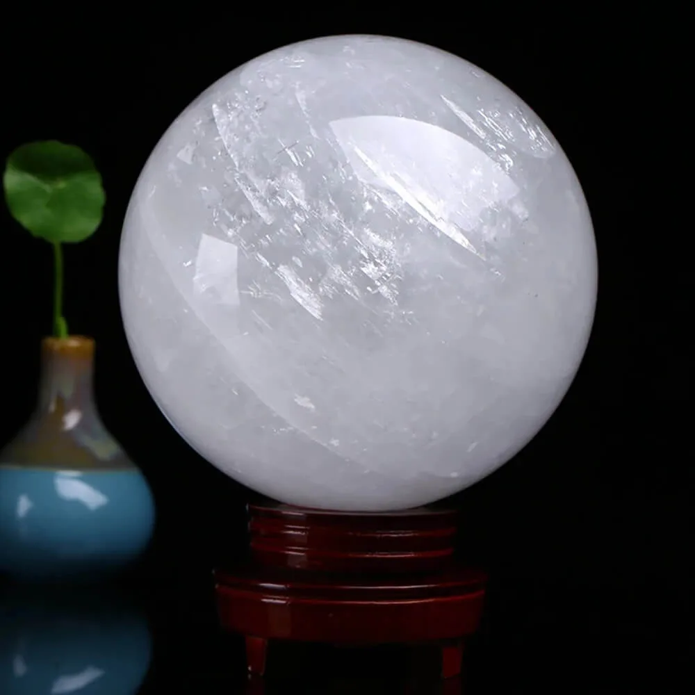 White Calcite Crystal Sphere Healing Ball - Afbeelding 2