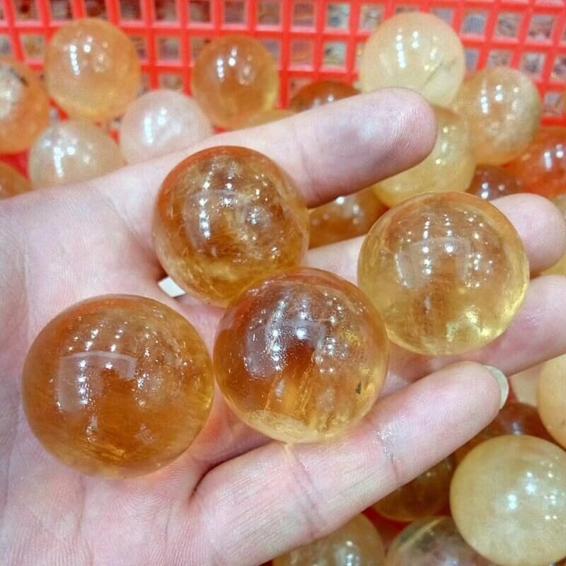 Wholesale Natural Yellow Calcite Crystal Ball 2