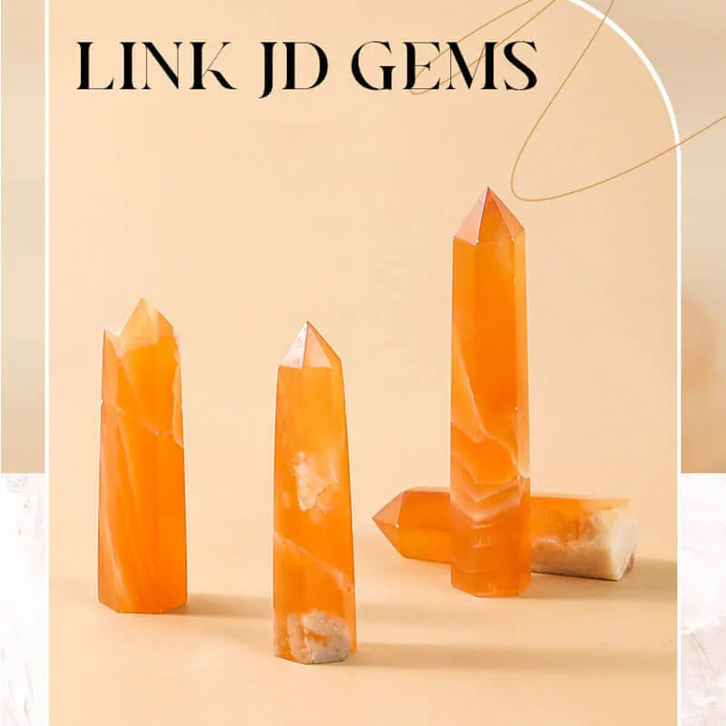 Yellow Honey Calcite 4" Hexagonal Pointed Tower - Imagen 3