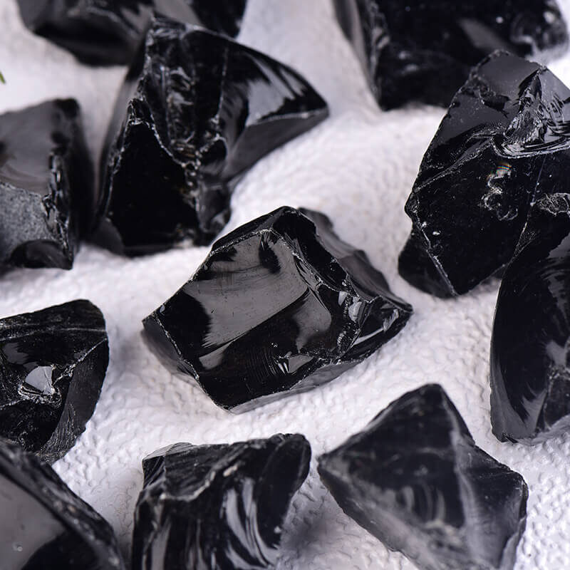 black obsidian stones