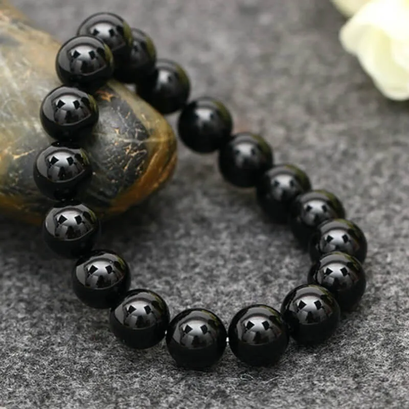 black obsidian bracelet beads