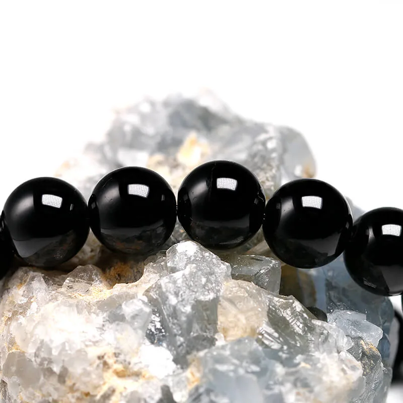 black obsidian bracelet beads