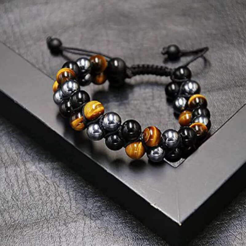 black obsidian tiger eye bracelet