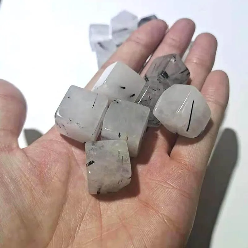 Black tourmaline quartz cube