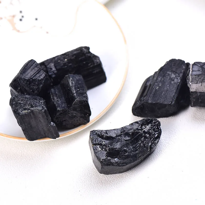 black tourmaline raw stone