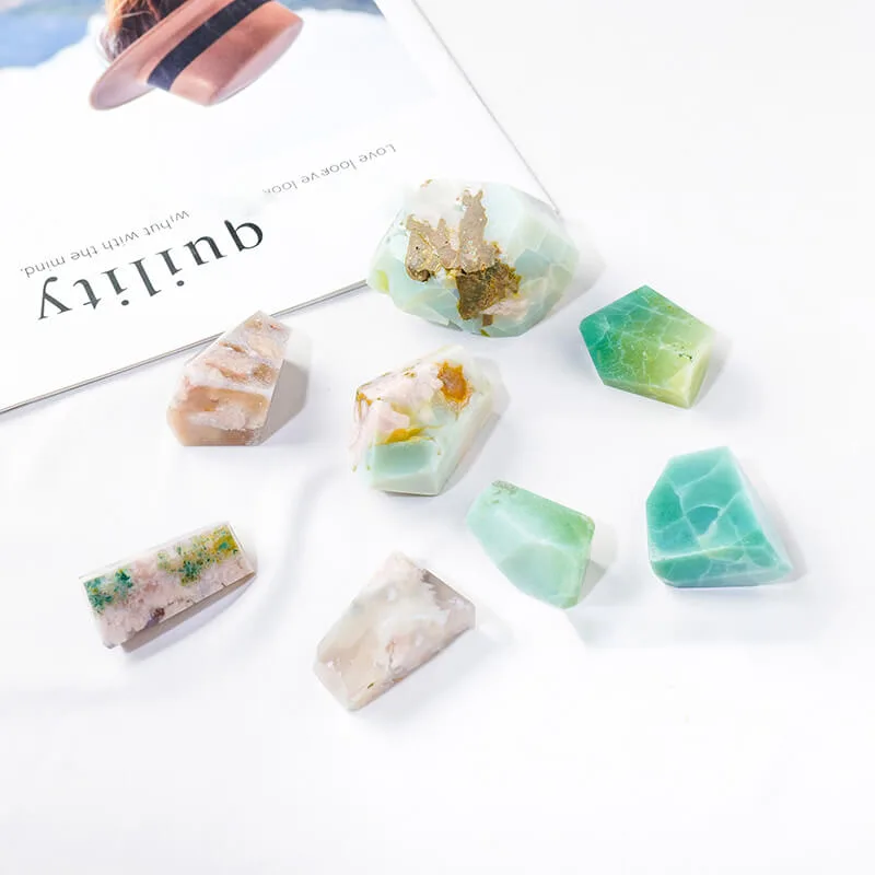 green sakura flower agate stone