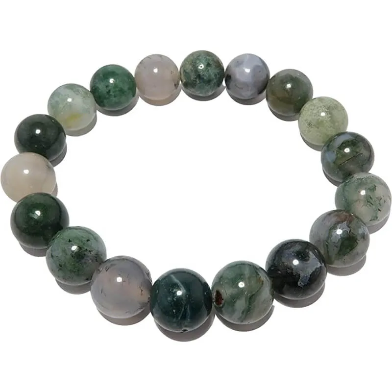 Moss Agate Bracelet Natural Stone Beads