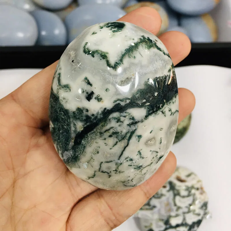 Moss Agate Palm Natural Stone Wholesale Crystals - immagine 5