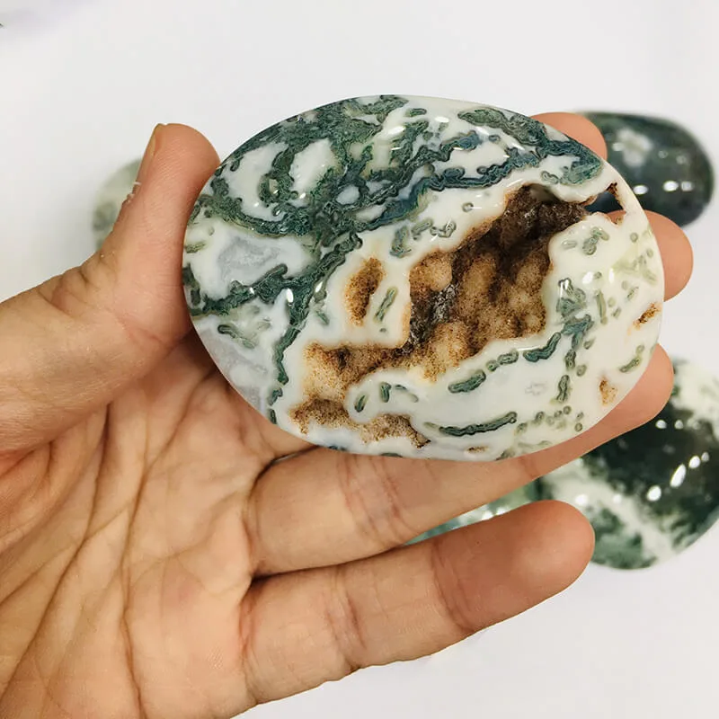 Moss Agate Palm Natural Stone Wholesale Crystals - immagine 4