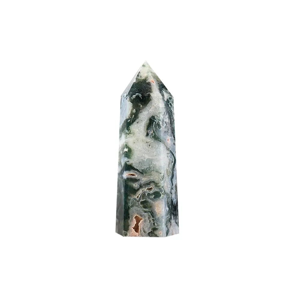 Moss Agate Tower Point Crystal Bulk – Bild 4
