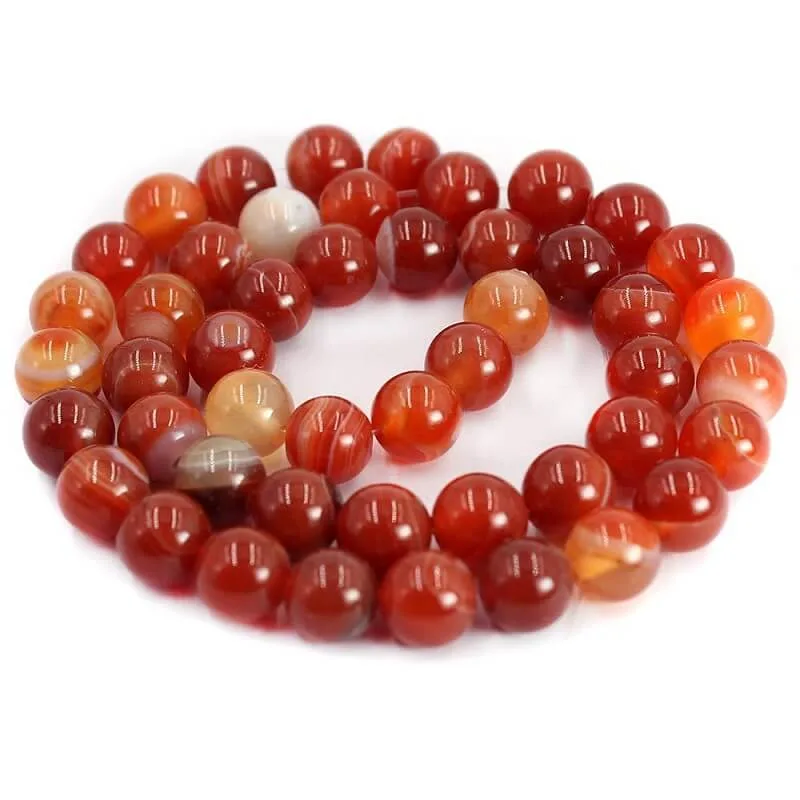Red Agate Bracelet Natural Stone Beads - Bild 2