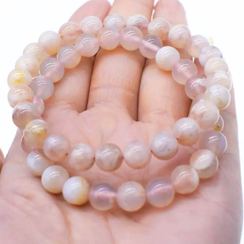Sakura Flower Agate Bracelet Cherry Beads - Imagen 4