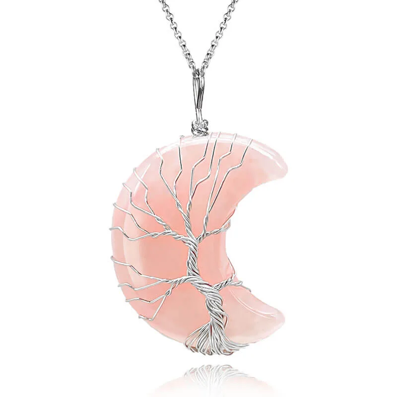 Healing Crystal Moon Necklace Pendant – Image 5