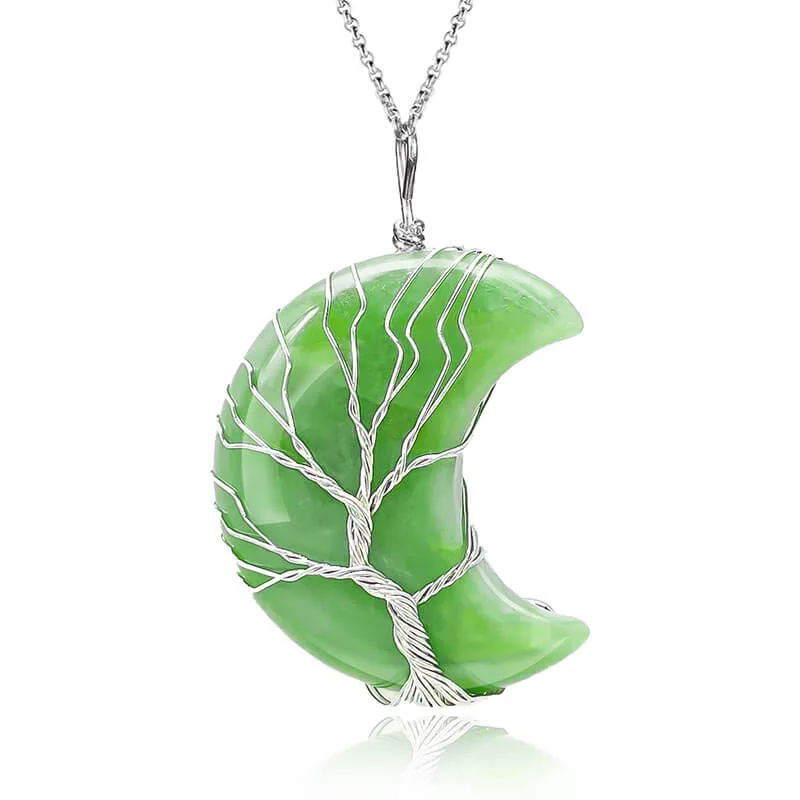 Healing Crystal Moon Necklace Pendant – Image 6