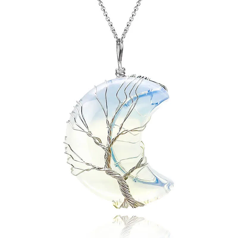 Healing Crystal Moon Necklace Pendant – Image 8