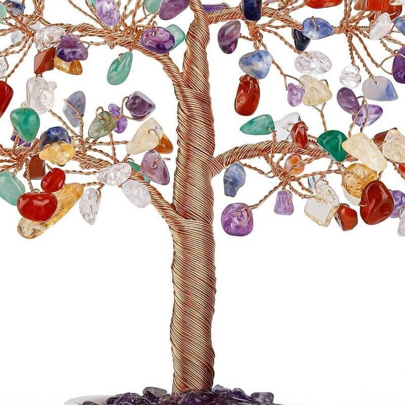 7 Chakra Healing Crystal Tree Wire Quartz Gemstone Tree