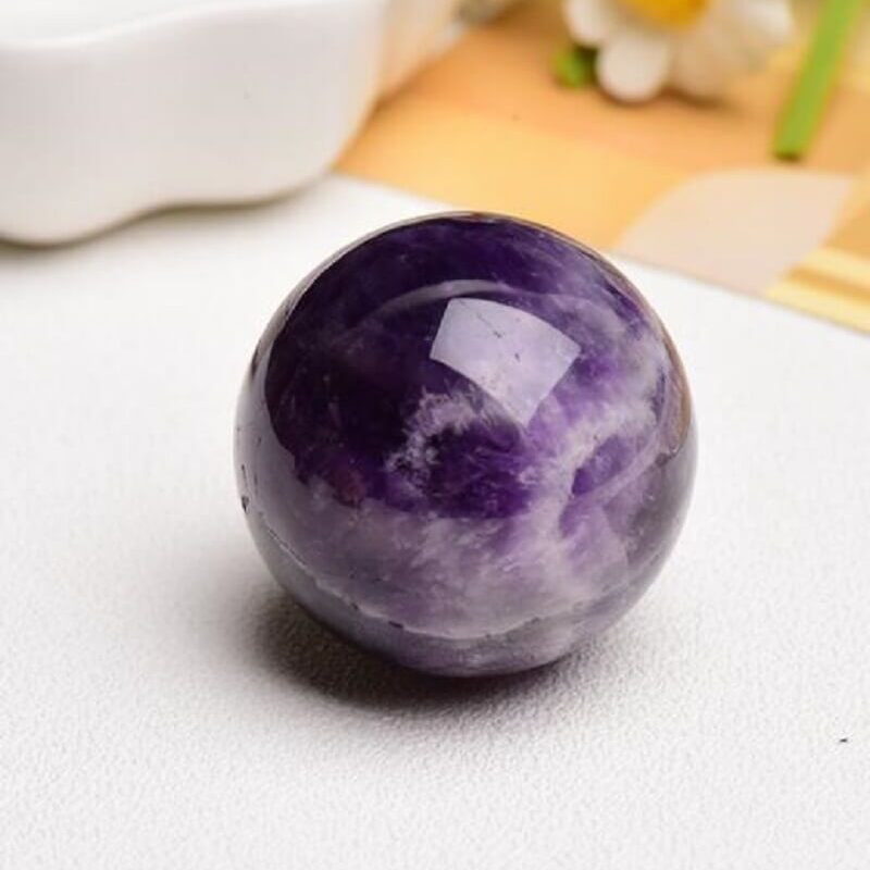 Chevron Amethyst Pendulum Ball Quartz Crystal