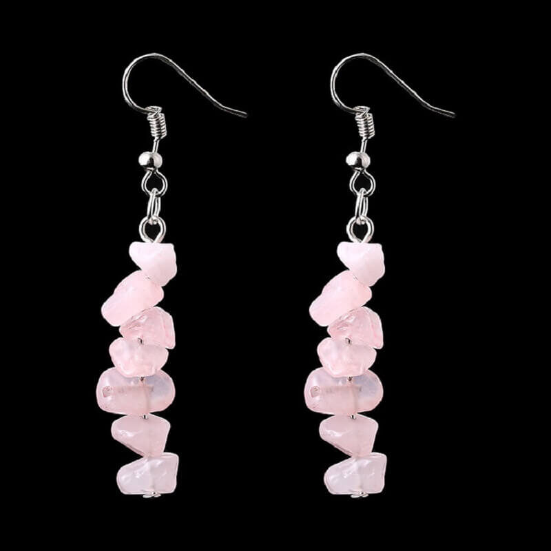 Crystal Crushed Stone Tassel Earrings 4