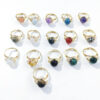 Crystal Ring Healing Bead Adjustable Ring show